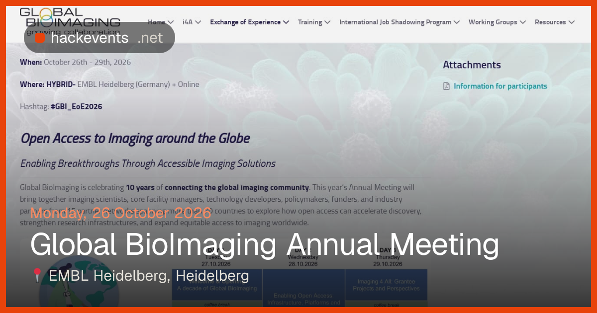 Global BioImaging Annual Meeting – 26 Oct, Heidelberg | hackevents